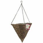 14in Tawny Faux Rattan Hanging Cone 