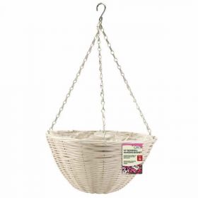 14in Seashell Faux Rattan Hanging Basket 
